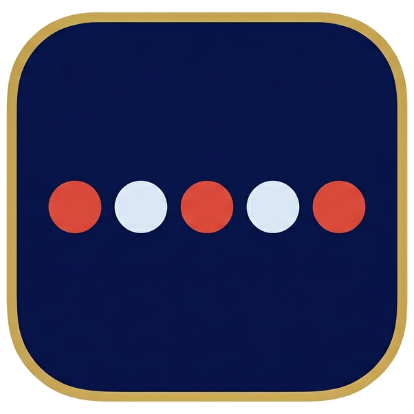 Sequence app icon: five chips in a row